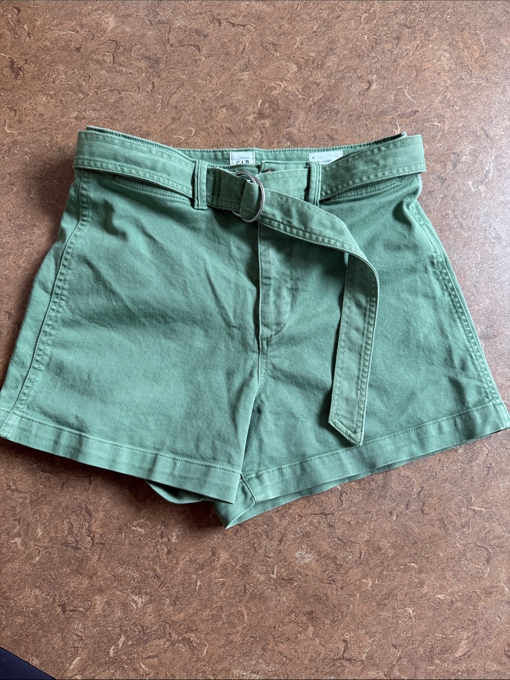 GAP Olive Green High-Waist Belted Women's Shorts